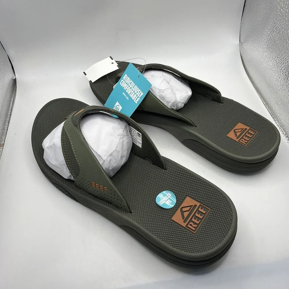 Reef Mens Cushion Fanning Flip Flops Water Friendly Comfort Beach Sandal Size12